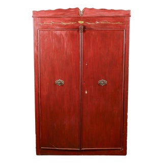 Painted Wardrobe in Wood and Metal For Sale