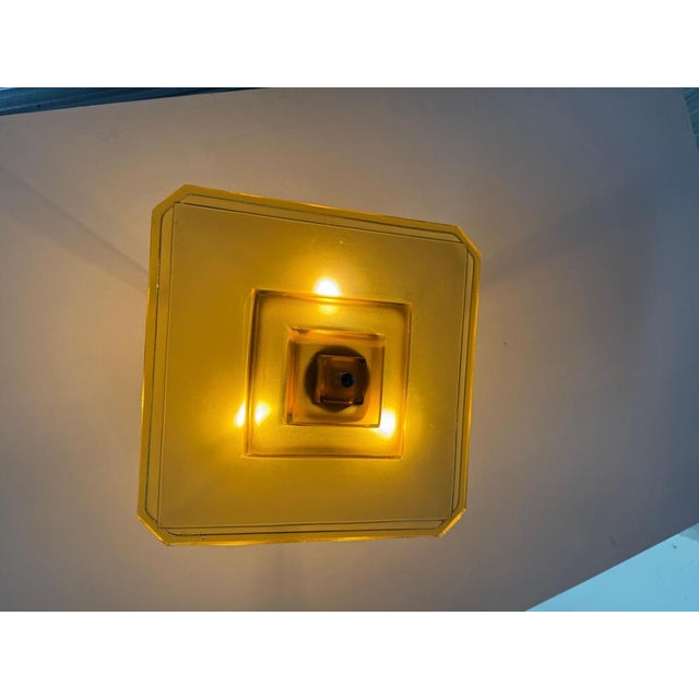 Art Deco Verrerie Dart Amber Molded Glass Pendant Light by Degue, France, 1930 For Sale - Image 14 of 18