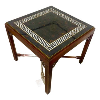 Faux Mother of Pearl Inlaid Lamp Table For Sale