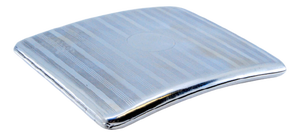 Silver Cigarette Case with Curved Guilloche Bands