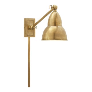 Visual Comfort Signature French Library Single Arm Wall Lamp in Hand-Rubbed Antique Brass For Sale