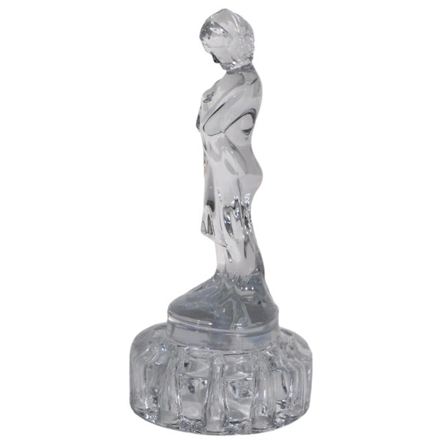 1930s Cambridge Glass Draped Lady Flower Frog For Sale - Image 5 of 9