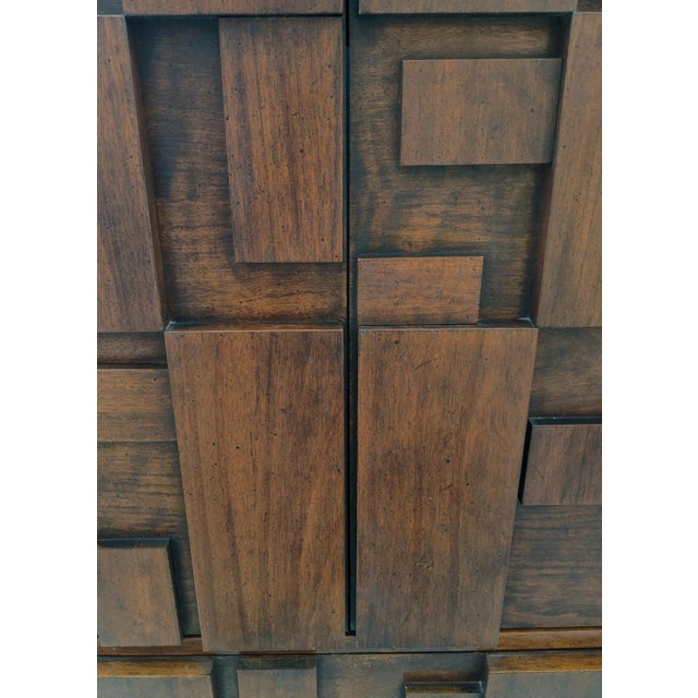Altavista Lane Furniture, 1970's Brutalist Block Front Armoire Chairish