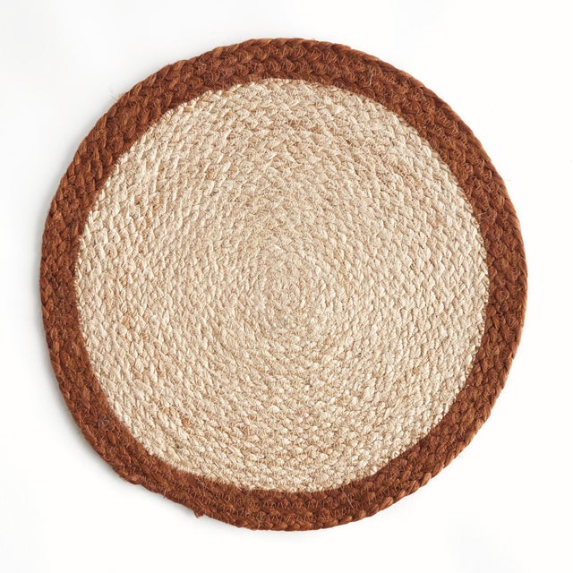 Boho Chic Jute Coil Round Placemats, Set Of 8 For Sale - Image 3 of 4