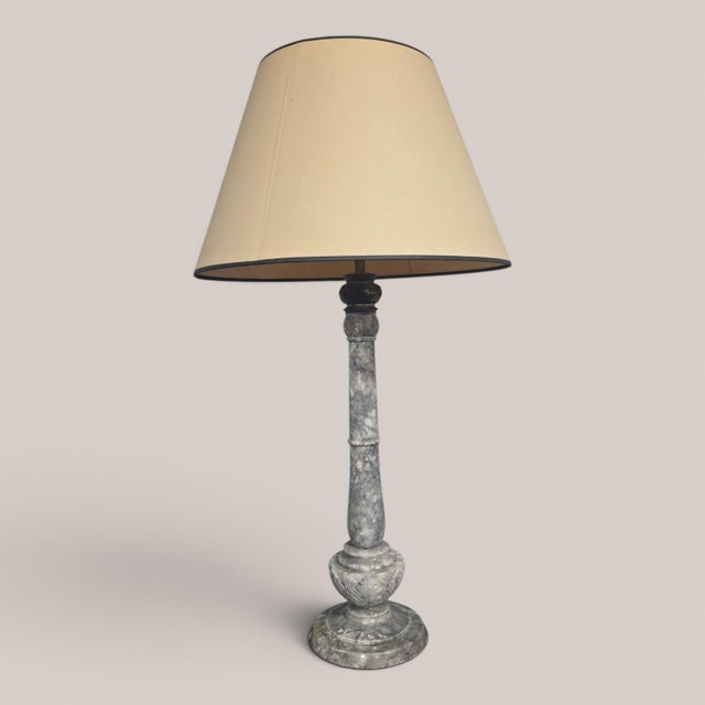 Large French Marble Lamp, 1910 For Sale - Image 9 of 9