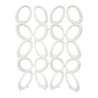 Vintage Mid Century Modernist Circle Resin Screen or Room Divider, 1960's, White For Sale
