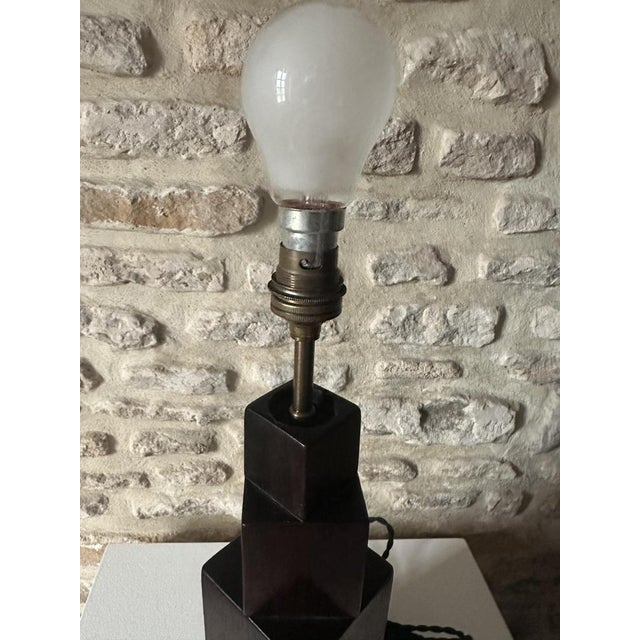 Vintage Art Deco Cubist Table Lamp, 1930 For Sale - Image 6 of 17