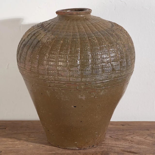 Antique Wabi-Sabi Style Ceramic Vase, 1900s For Sale - Image 10 of 10