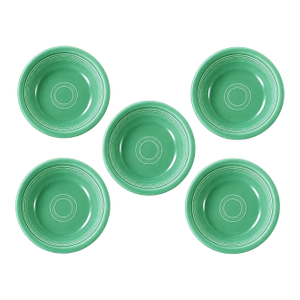 1950s Homer Laughlin Fiesta Fiestaware 7-Inch Bowls in Mint Green - Set of 5