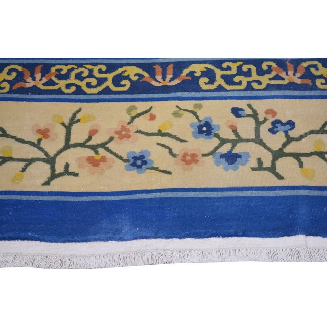 Vintage Chinese Art Deco Hand Knotted Wool Rug,9'10'' X 10'5'' For Sale - Image 4 of 6