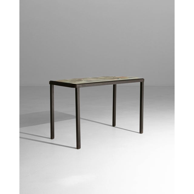 20th Century Italian Metal Coffee Table with Artistic Enamel Top For Sale - Image 12 of 18