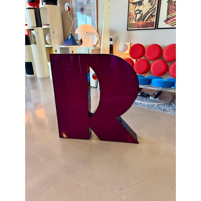 Vintage XLarge Marquee Letter Metal Acrylic Sculpture Object For Sale - Image 16 of 18