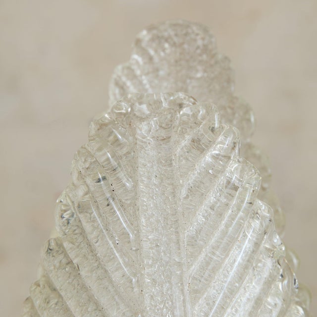 1940s Italian Murano Glass Leaf Basket Pendant Attributed to Barovier & Toso For Sale - Image 4 of 11