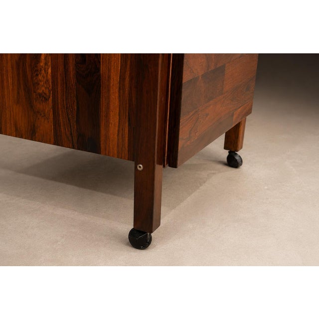 Brazilian Modern Filing Cabinet / Side Table on Casters in Rosewood, Jorge Zalszupin, 1960s For Sale - Image 10 of 15