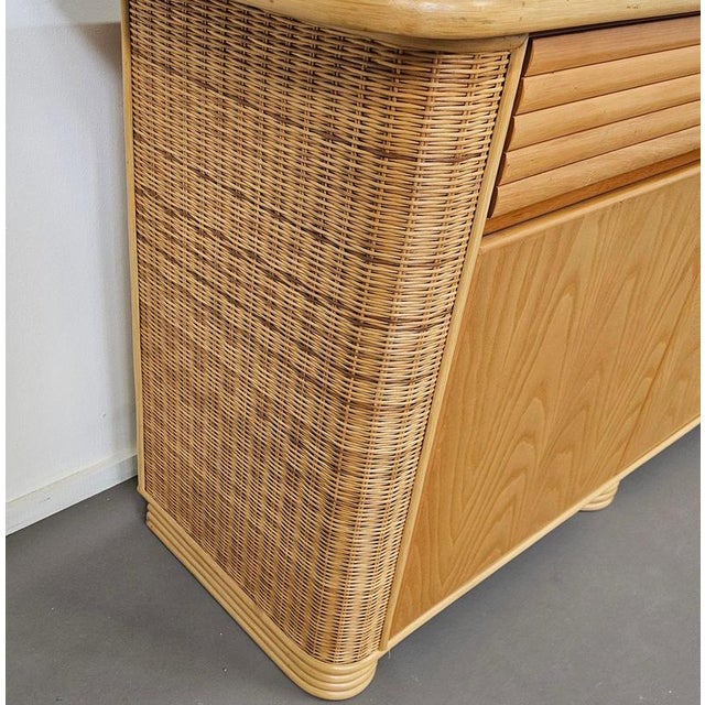 Wood, Bamboo and Rattan Sideboard by Roberti Rattan, 1970s For Sale - Image 6 of 18