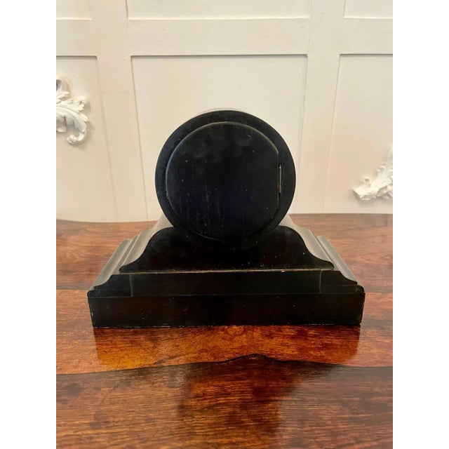 Antique Victorian Walnut Desk Clock For Sale - Image 6 of 11