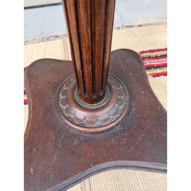 Brown A Very Nice Quartersawn Antique American Oak Pedestal or Side Table, Circa 1890's For Sale - Image 8 of 12