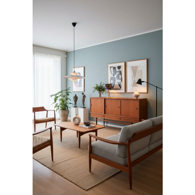 Danish Sideboard in Teak and Walnut with Sliding Doors, 1960s For Sale - Image 9 of 18