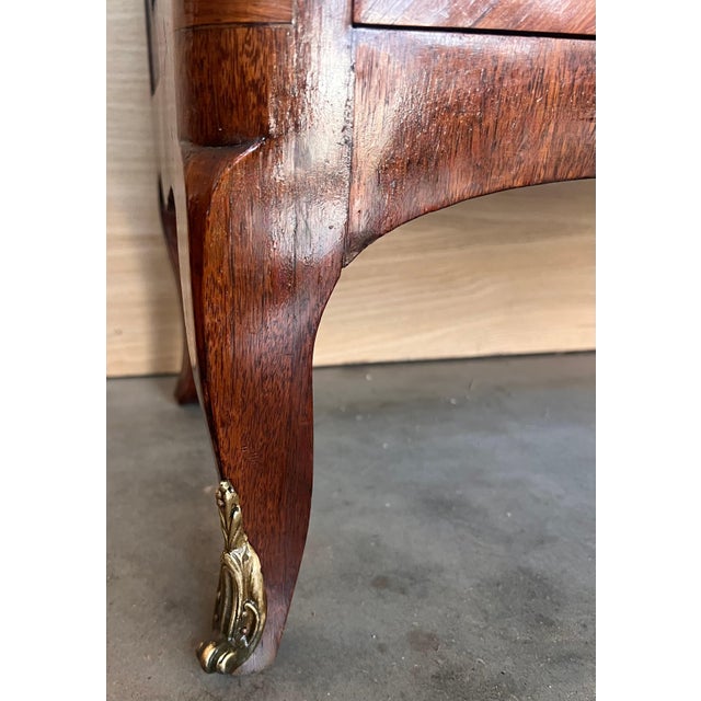 Late 19th Century Louis XVI Style Showcase Vitrine in Walnut with Geometrical Marquetry For Sale - Image 14 of 18