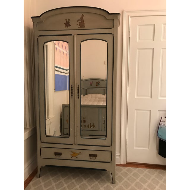 Beautiful, unique children's armoire. French, antique, hand-painted in its gorgeous original state. Please see my other...
