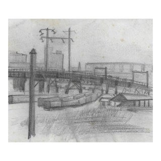 1940s Frank Wallace Philadelphia Industrial Drawing For Sale