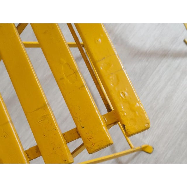 French Iron and Glass Garden Table with Folding Chairs, 1960, Set of 3 For Sale - Image 17 of 18