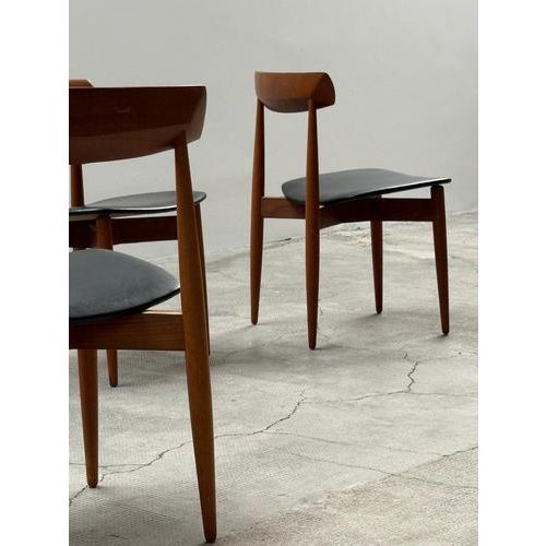 Teak and Black Leather Dining Chairs H. W. Klein for Bramin, Denmark, 1960s, Set of 4 For Sale - Image 3 of 16
