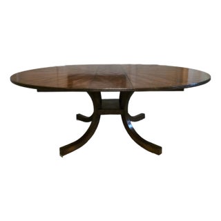 Walnut Dining Table With Brass Inlay Details For Sale