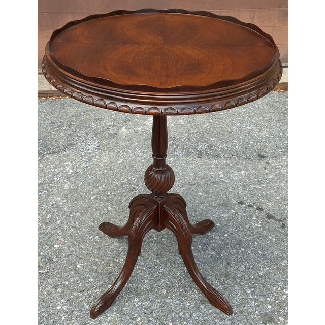 Wood Refinished George II Stye Pie Crust Side Wine Plant Lamp Table, Circa 1890s For Sale - Image 7 of 11