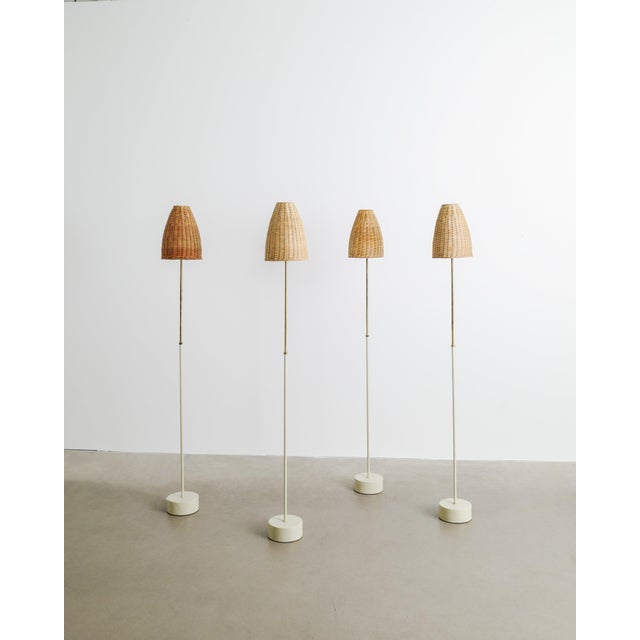 Mid-Century Swedish S-1871 Floor Lamp in Metal & Rattan from Hans-Agne Jakobsson, Sweden, 1950s For Sale - Image 13 of 13