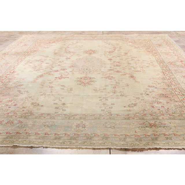 1920's Antique Turkish Oushak Rug - 08'06 X 10'10 For Sale - Image 10 of 11