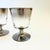 A set of 2 mid century silver ombre wine glasses. Lovely tapered shape with a fade of silver from the top to clear.
