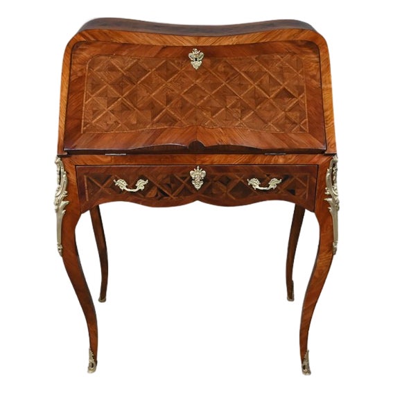 Small Early 20th Century Louis XV Marquetry Ladys Desk For Sale