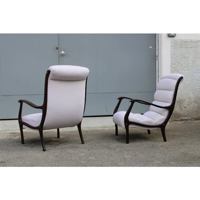 Set of Italian Walnut Lounge Chairs from Arredamenti Corallo, 1950s For Sale - Image 4 of 12