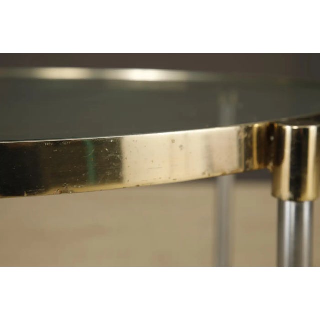 Pair of Mid-Century Brass & Steel Side Tables in the Manner of Maison Jansen For Sale - Image 15 of 18