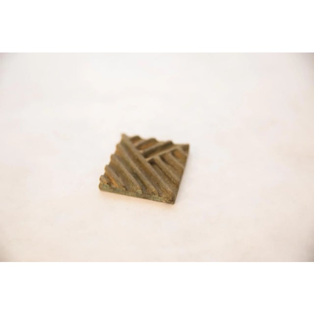 :: Vintage handmade square bronze coin. Circa mid 20th century and possibly older, this piece has such incredible handmade...