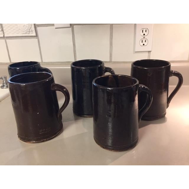 1970s 1970s Mugs by Alabama Potter Norman Smith - Set of 5 For Sale - Image 5 of 6