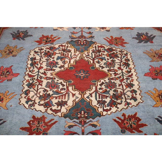 Early 20th Century Dramatic Floral Persian Bakhtiari Rug - 10'9" x 12'7" For Sale - Image 12 of 12