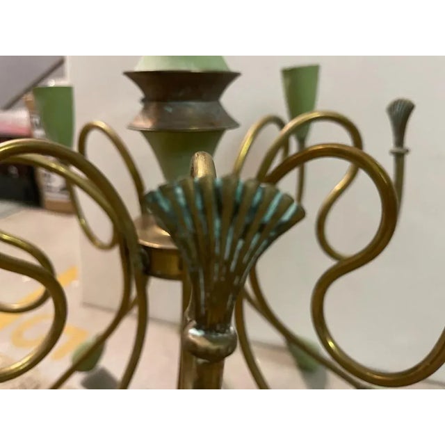 Italian Bronze Chandelier from Stilnovo, 1950s For Sale - Image 6 of 10