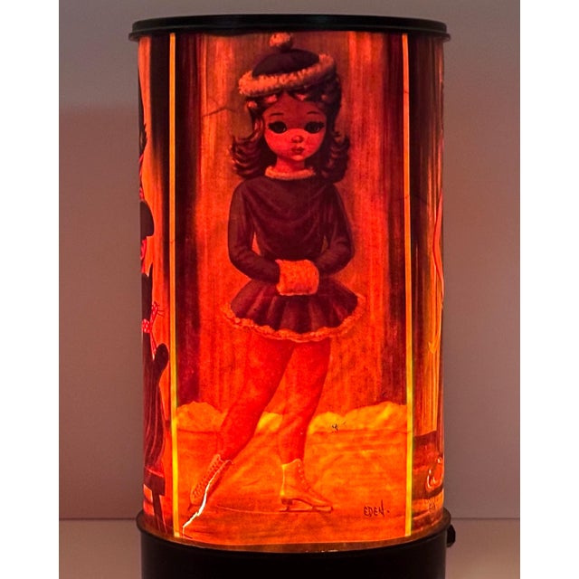 Black 1960s Mid Century Modern Big Eyes Girl Table Lamp - Signed Eden For Sale - Image 8 of 10