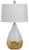 The decadent décor of a London’s designer’s lush home inspired this set of 24-inch white and gold table lamps. Place on...