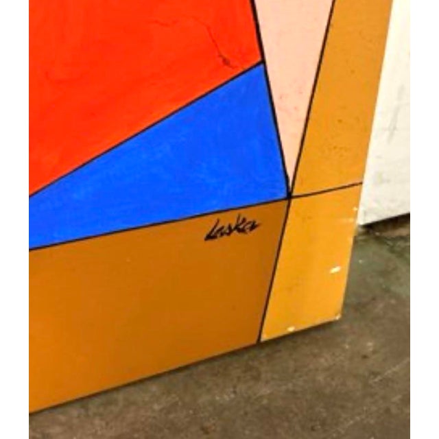 Avram Laska is a contemporary artist whose work features bold, geometric abstract compositions characterized by sharp...
