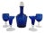 Vintage Cobalt Decanter & Stems - Set of 5 For Sale