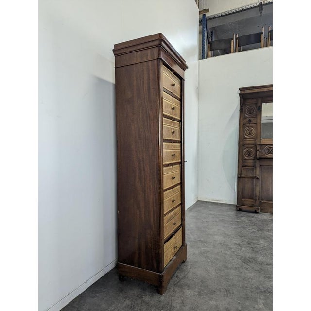 Louis Philippe Style Mahogany Notary Filing Cabinet For Sale - Image 3 of 8