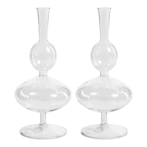 Lillee Double Glass Footed Vases, Set of 2