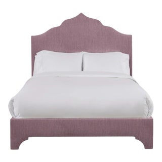 Clementine Full/Double Bedframe, Plum Linen For Sale