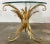 Mid 20th Century Vintage Gilt Sheaf of Wheat Side Tables With Round Glass Tops, a Pair For Sale - Image 5 of 9