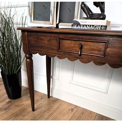 1960s Rustic Country Italian Carved Wood Wall Console Side Table, 1960s For Sale - Image 5 of 10