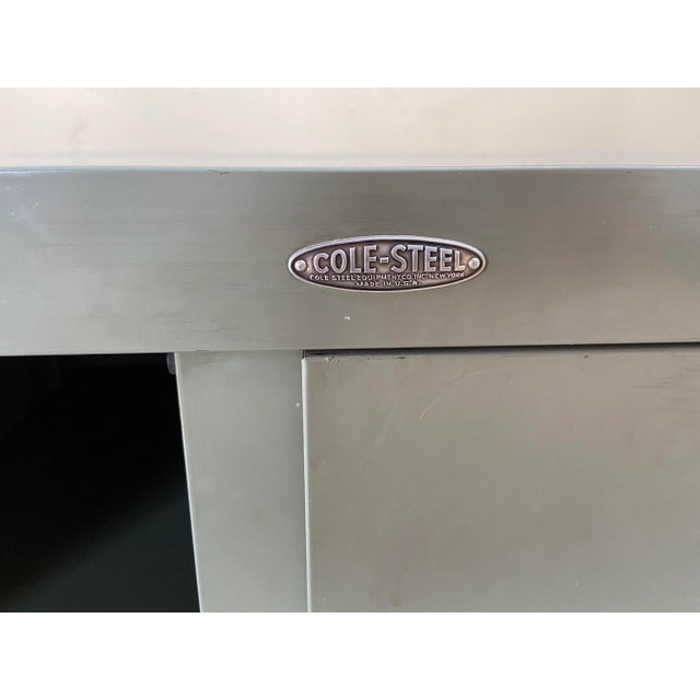 Celadon Vintage Cole Steel Metal Shelf For Sale - Image 8 of 11