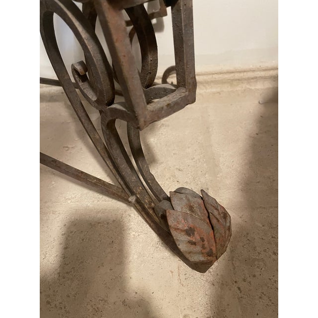 Vintage Cast Iron Console Top Stone French For Sale - Image 10 of 12